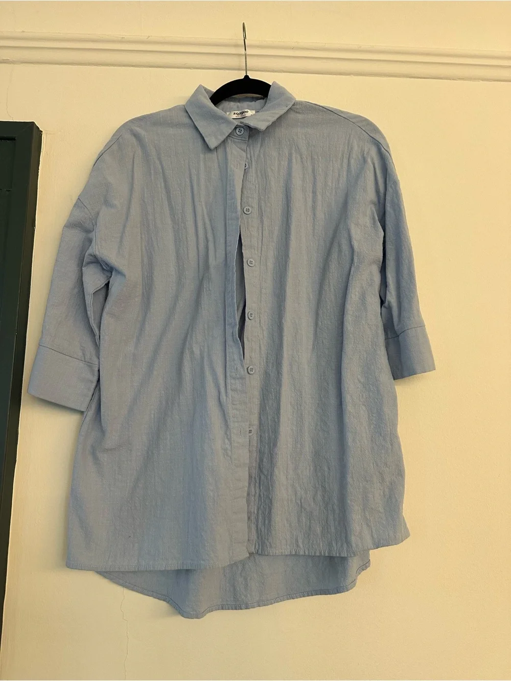 Never worn! Light Blue Button Up Short and Shirt Set